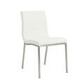 Gfancy Fixtures Minimalist Faux Leather Chairs, White, 2PK GF3679890
